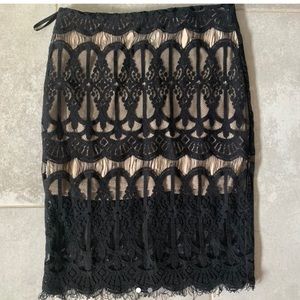J.O.A. black lace pencil skirt